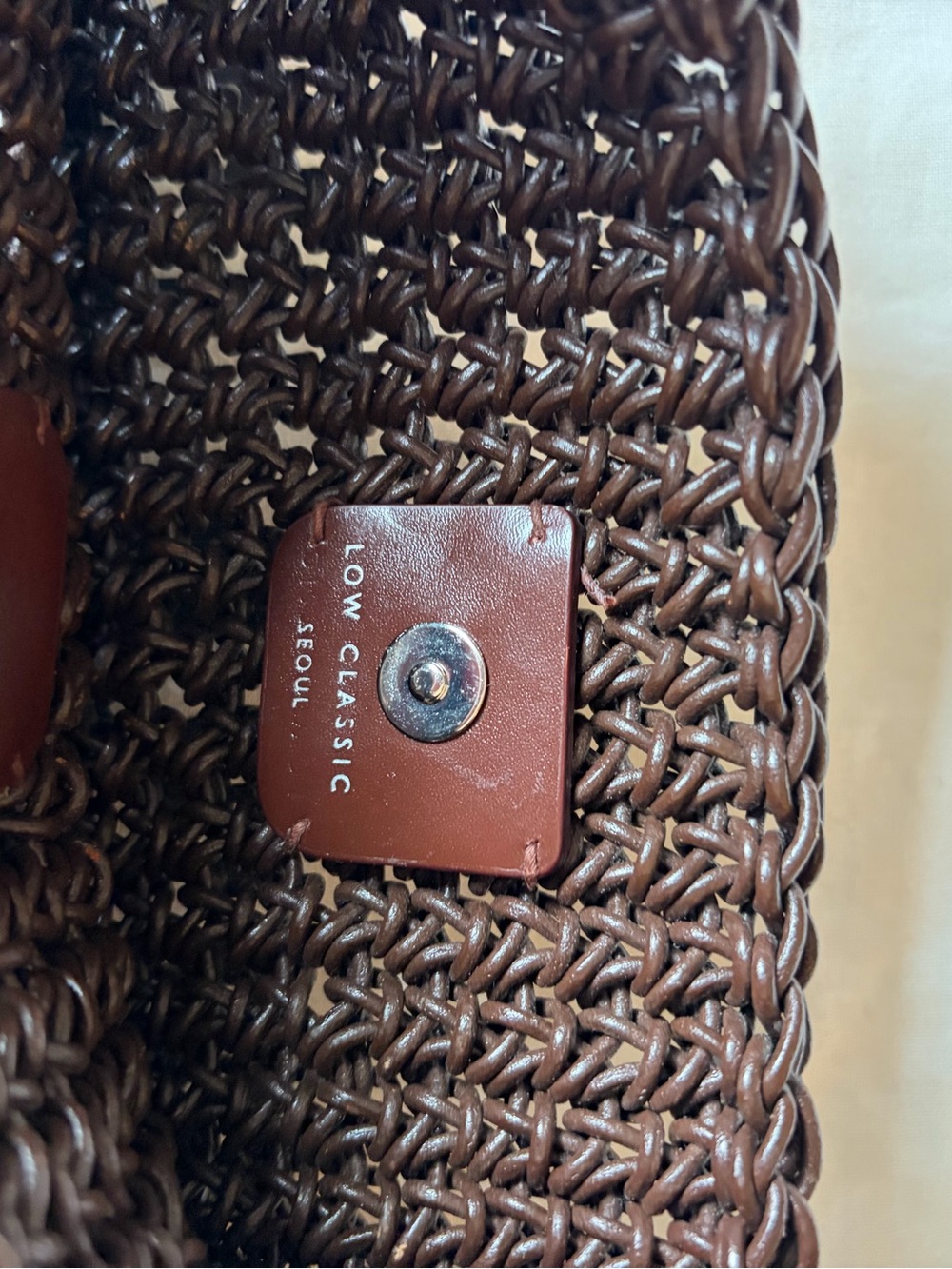 LOW CLASSIC Brown Weaving Shoulder Bag - Picture 5 of 5
